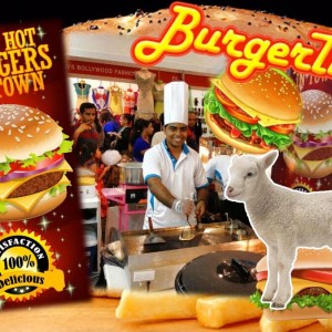Live lamb burger stall